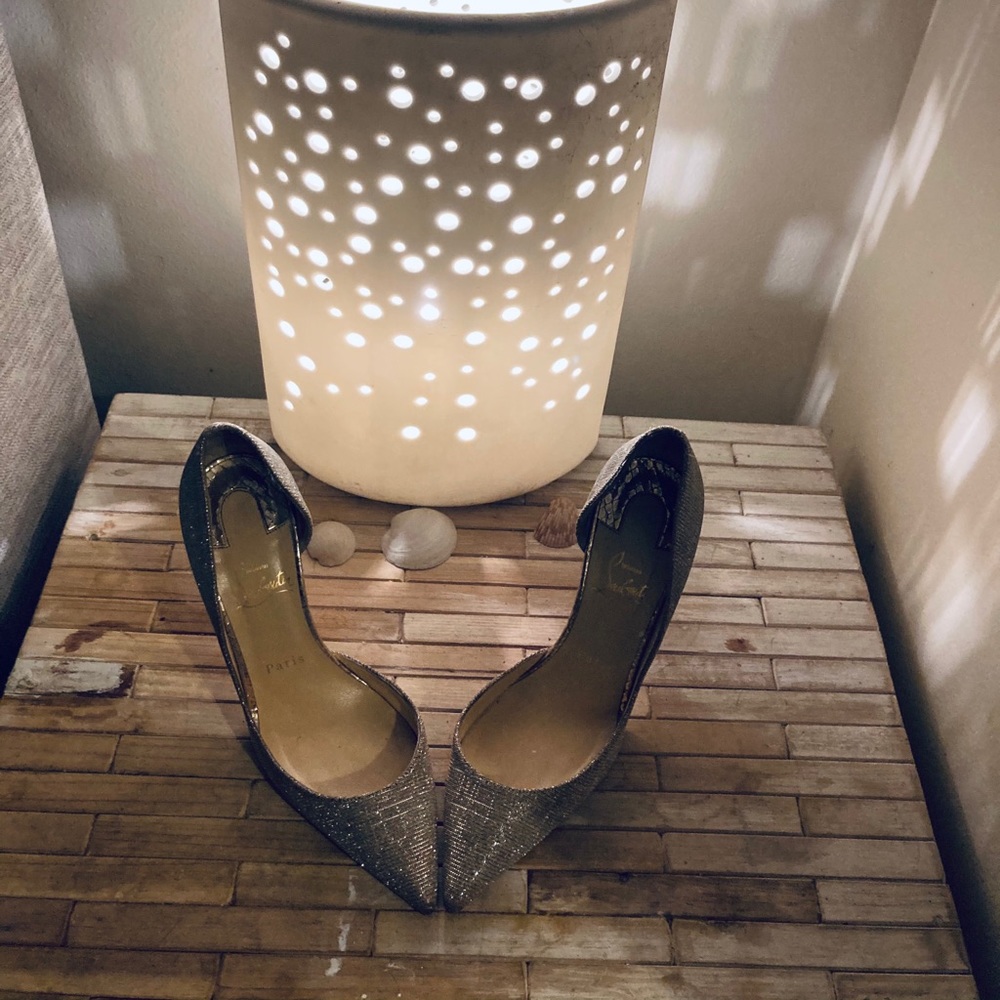 Christian Louboutin Silver/Gold Sparkle Size 371/2